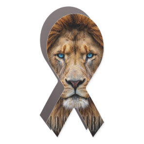 Majestic Lion Face with Blue Eyes | Wildlife Anima Car Magnet