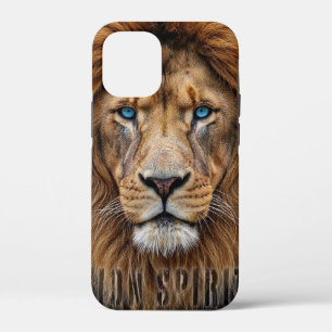 Majestic Lion Face with Blue Eyes Wildlife Anima iPhone 12 Mini Case