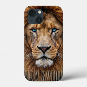 Majestic Lion Face with Blue Eyes Wildlife Anima iPhone 13 Mini Case