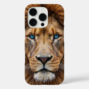 Majestic Lion Face with Blue Eyes Wildlife Anima iPhone 16 Pro Case