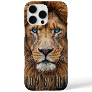 Majestic Lion Face with Blue Eyes | Wildlife Anima iPhone 16 Pro Max Case
