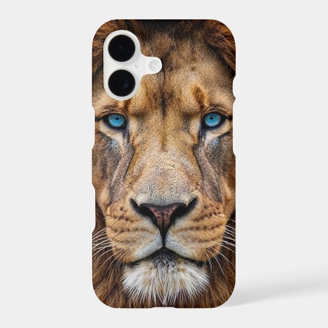 Majestic Lion Face with Blue Eyes | Wildlife Anima Case-Mate iPhone Case (Back)