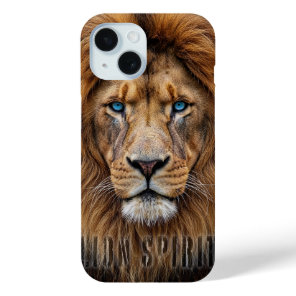 Majestic Lion Face with Blue Eyes | Wildlife Anima iPhone 15 Case
