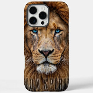 Majestic Lion Face with Blue Eyes Wildlife Anima iPhone 16 Pro Max Case
