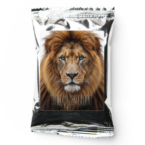 Majestic Lion Face with Blue Eyes | Wildlife Anima Coffee Drink Mix