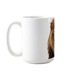 Majestic Lion Face with Blue Eyes | Wildlife Anima Coffee Mug