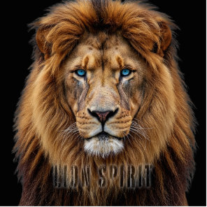Majestic Lion Face with Blue Eyes | Wildlife Anima Cutout