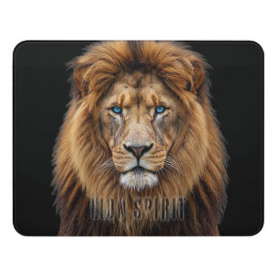 Majestic Lion Face with Blue Eyes Wildlife Anima Door Sign
