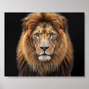 Majestic Lion Face with Blue Eyes | Wildlife Anima Foam Core Photo Tile