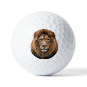 Majestic Lion Face with Blue Eyes | Wildlife Anima Golf Balls