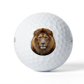 Majestic Lion Face with Blue Eyes | Wildlife Anima Golf Balls