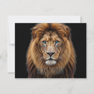 Majestic Lion Face with Blue Eyes Wildlife Anima Holiday Card