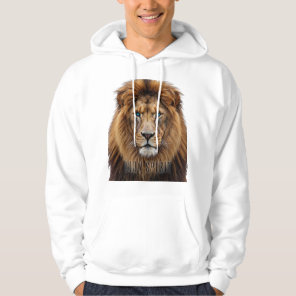 Majestic Lion Face with Blue Eyes | Wildlife Anima Hoodie