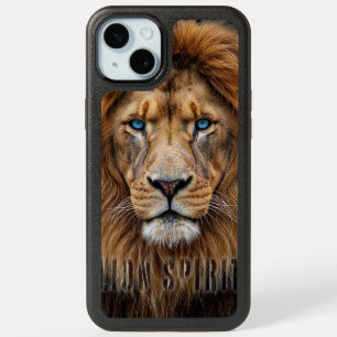 Majestic Lion Face with Blue Eyes Wildlife Anima iPhone 15 Plus Case
