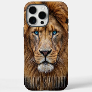Majestic Lion Face with Blue Eyes Wildlife Anima iPhone 16 Pro Max Case