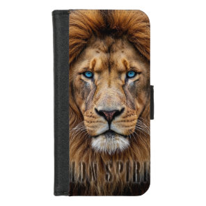 Majestic Lion Face with Blue Eyes | Wildlife Anima iPhone 8/7 Wallet Case