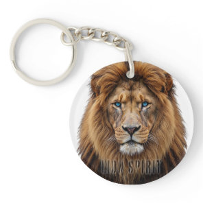 Majestic Lion Face with Blue Eyes | Wildlife Anima Keychain