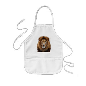 Majestic Lion Face with Blue Eyes | Wildlife Anima Kids' Apron
