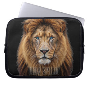 Majestic Lion Face with Blue Eyes | Wildlife Anima Laptop Sleeve