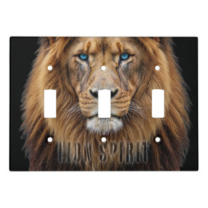 Majestic Lion Face with Blue Eyes | Wildlife Anima Light Switch Cover