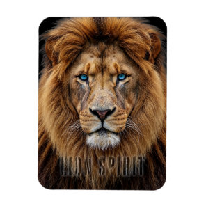 Majestic Lion Face with Blue Eyes | Wildlife Anima Magnet