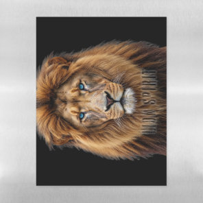 Majestic Lion Face with Blue Eyes | Wildlife Anima Magnetic Dry Erase Sheet