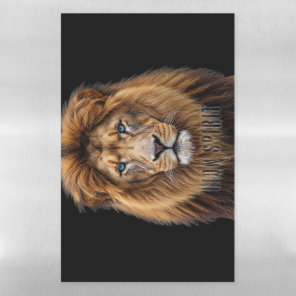 Majestic Lion Face with Blue Eyes | Wildlife Anima Magnetic Dry Erase Sheet