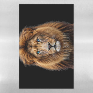 Majestic Lion Face with Blue Eyes   Wildlife Anima Magnetic Dry Erase Sheet