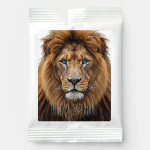 Majestic Lion Face with Blue Eyes   Wildlife Anima Margarita Drink Mix