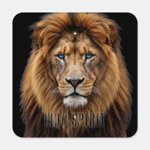 Majestic Lion Face with Blue Eyes Wildlife Anima Metal Sign