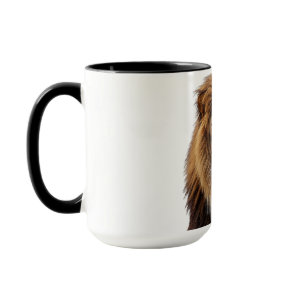 Majestic Lion Face with Blue Eyes | Wildlife Anima Mug