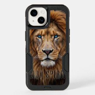 Majestic Lion Face with Blue Eyes Wildlife Anima OtterBox iPhone 14 Case