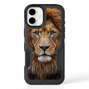 Majestic Lion Face with Blue Eyes | Wildlife Anima iPhone 16 Plus Case