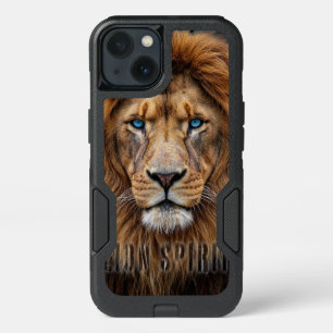 Majestic Lion Face with Blue Eyes Wildlife Anima iPhone 13 Case
