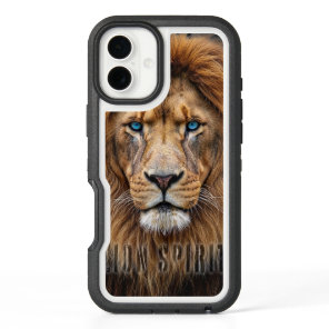 Majestic Lion Face with Blue Eyes | Wildlife Anima iPhone 16 Plus Case