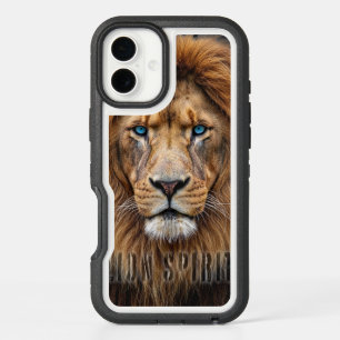 Majestic Lion Face with Blue Eyes Wildlife Anima iPhone 16 Plus Case