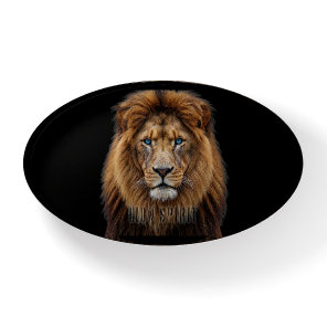 Majestic Lion Face with Blue Eyes | Wildlife Anima Paperweight