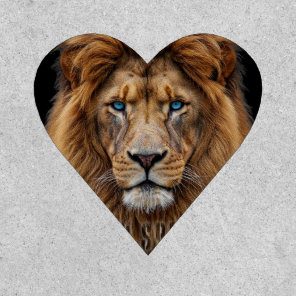 Majestic Lion Face with Blue Eyes | Wildlife Anima Patch