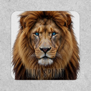 Majestic Lion Face with Blue Eyes | Wildlife Anima Patch