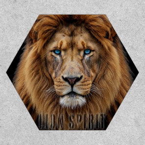 Majestic Lion Face with Blue Eyes | Wildlife Anima Patch