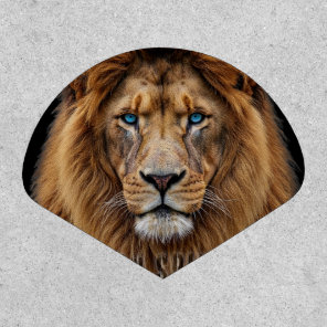 Majestic Lion Face with Blue Eyes | Wildlife Anima Patch