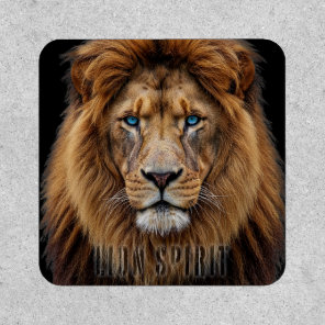 Majestic Lion Face with Blue Eyes | Wildlife Anima Patch