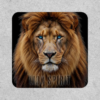 Majestic Lion Face with Blue Eyes | Wildlife Anima Patch