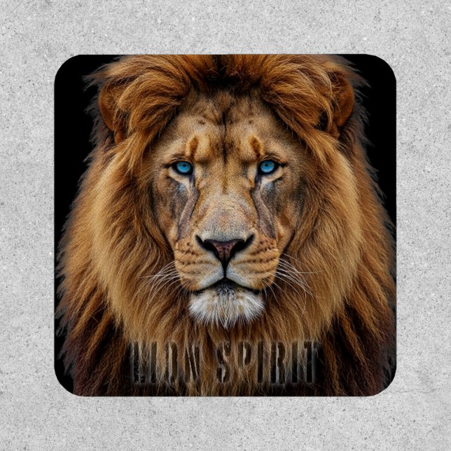 Majestic Lion Face with Blue Eyes | Wildlife Anima Patch (Front)