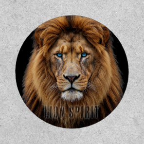 Majestic Lion Face with Blue Eyes | Wildlife Anima Patch
