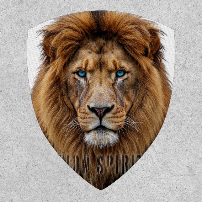 Majestic Lion Face with Blue Eyes | Wildlife Anima Patch (Front)