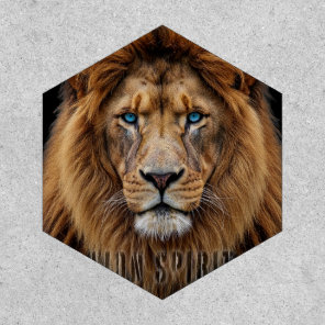 Majestic Lion Face with Blue Eyes | Wildlife Anima Patch