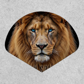 Majestic Lion Face with Blue Eyes | Wildlife Anima Patch