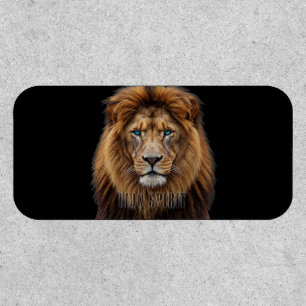 Majestic Lion Face with Blue Eyes Wildlife Anima Patch