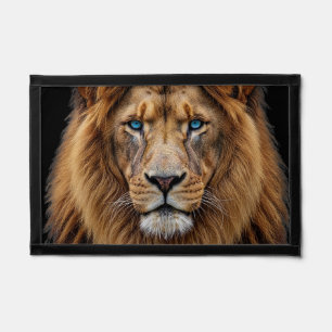 Majestic Lion Face with Blue Eyes   Wildlife Anima Pennant